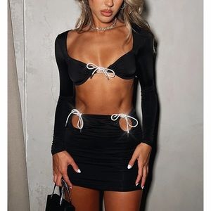 White fox two piece birthday/ going out skirt and top set NWT